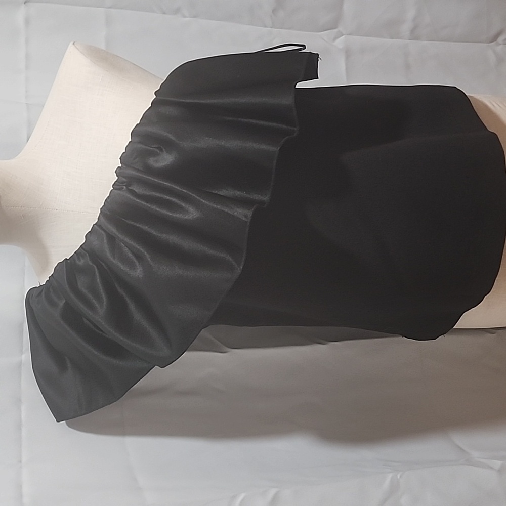 Endless Rose Black Ruffled One Shoulder Blouse